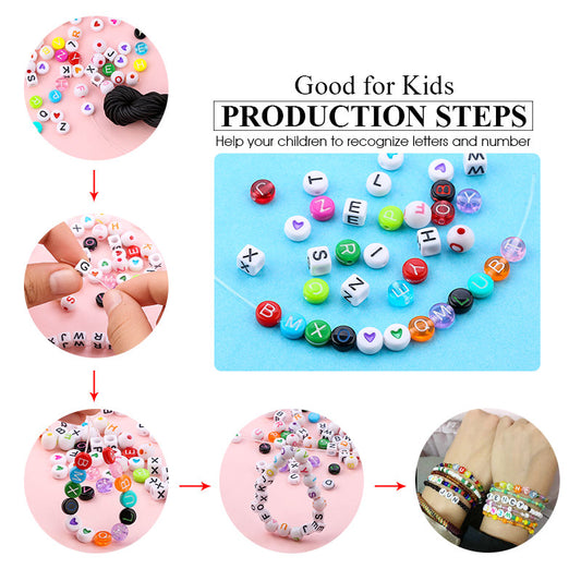 800pcs/lot Mixed Letter Beads Alphabet Beads round Acrylic letter Beads For DIY Jewelry Making handicraft Children gifts