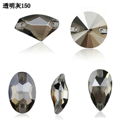 Glass flat bottom sewing shaped drill sample