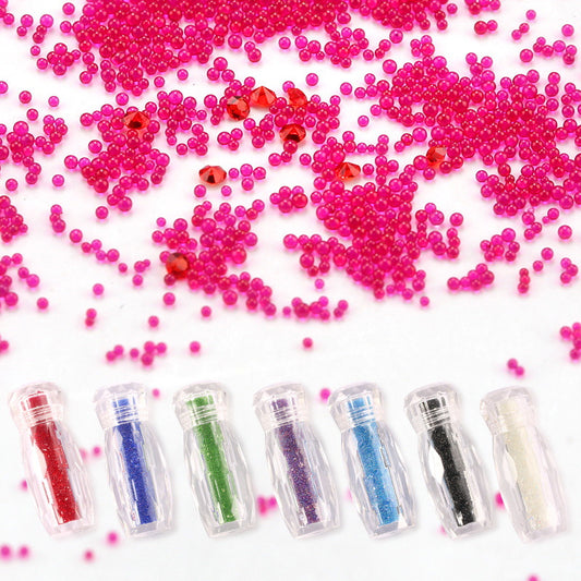 Colorful glass beads pointed bottom diamond sample bottle