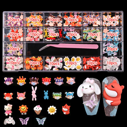 Cartoon resin accessories 21 cells sample set