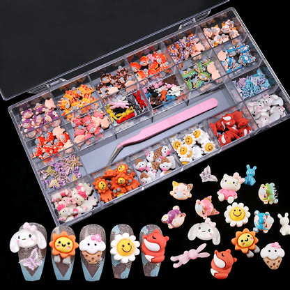 Cartoon resin accessories 21 cells sample set