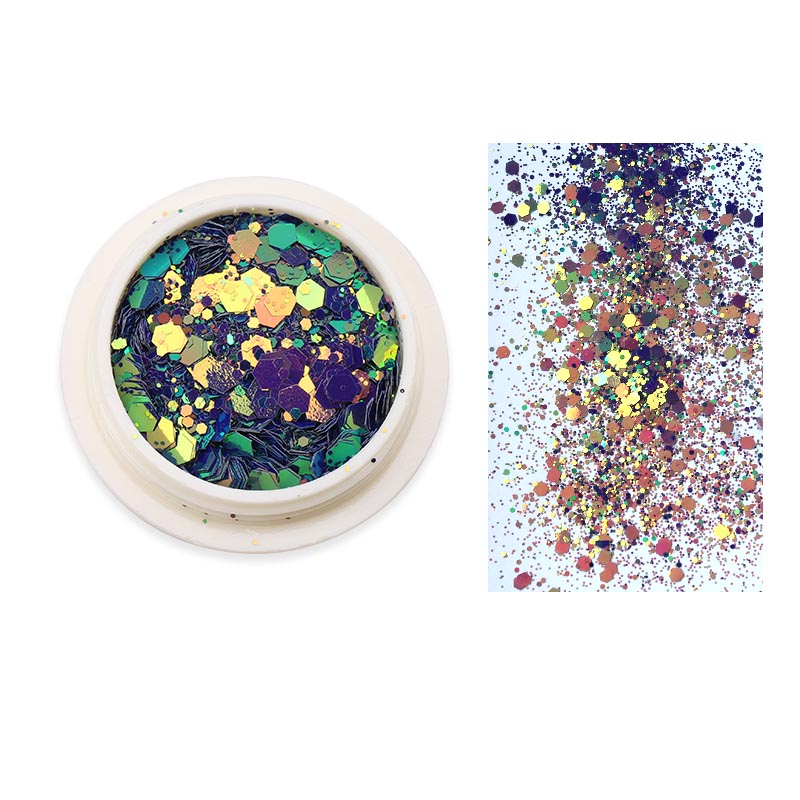 Sample box of nail art glitter powder