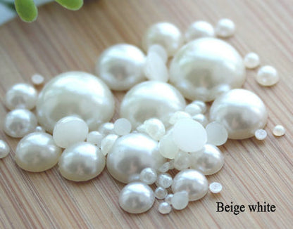 Flat-bottomed half-round pearl samples