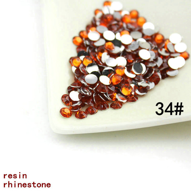 Flat bottom resin rhinestone sample clear bottom 10000pcs/bag