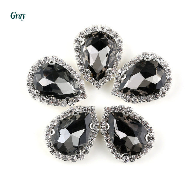 13*18mm 4 claw flat bottom glass sewing crystal claw rhinestone samples