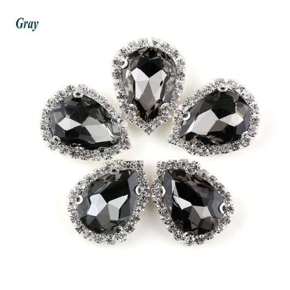 10*14mm 4 claw flat bottom glass sewing crystal claw rhinestone samples