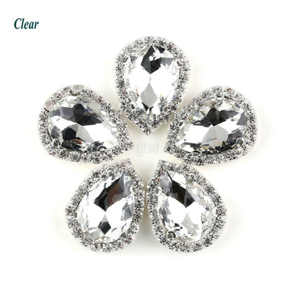 13*18mm 4 claw flat bottom glass sewing crystal claw rhinestone samples