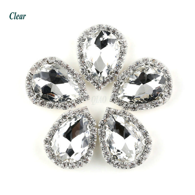 10*14mm 4 claw flat bottom glass sewing crystal claw rhinestone samples