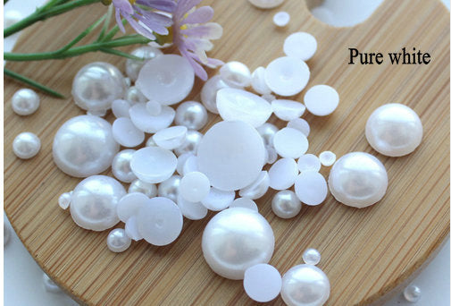 Flat-bottomed half-round pearl samples