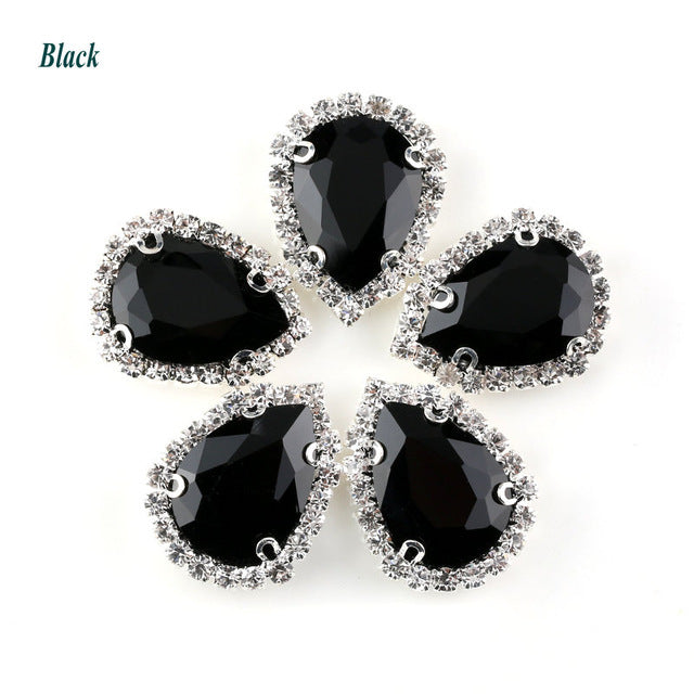 13*18mm 4 claw flat bottom glass sewing crystal claw rhinestone samples