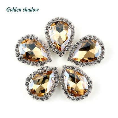 13*18mm 4 claw flat bottom glass sewing crystal claw rhinestone samples