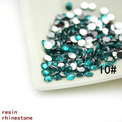 Flat bottom resin rhinestone sample clear bottom 10000pcs/bag