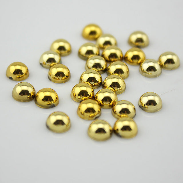 Flat-bottomed half-round pearl samples