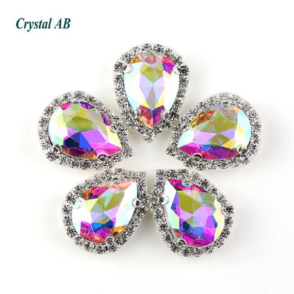 13*18mm 4 claw flat bottom glass sewing crystal claw rhinestone samples