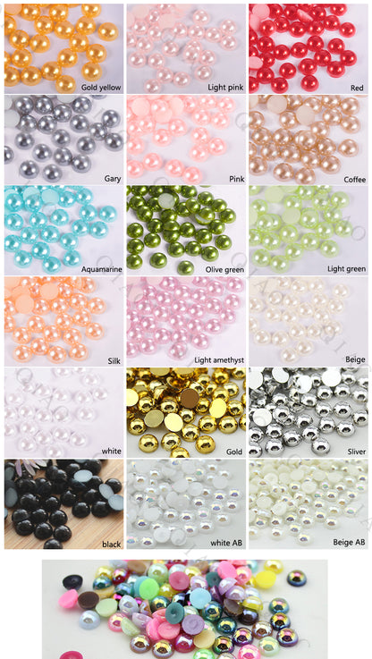 Flat-bottomed half-round pearl samples