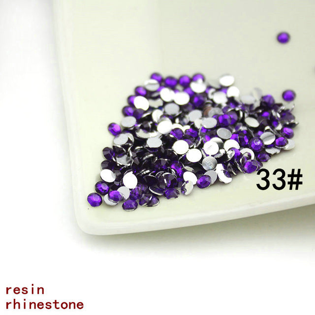 Flat bottom resin rhinestone sample clear bottom 10000pcs/bag