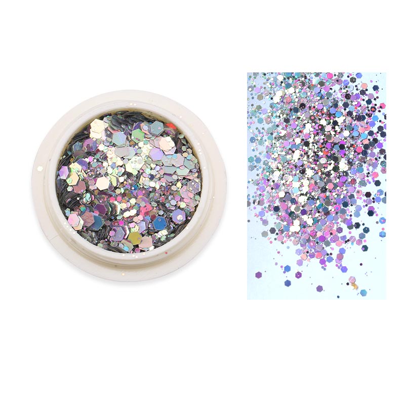 Sample box of nail art glitter powder