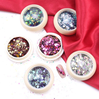 Sample box of nail art glitter powder