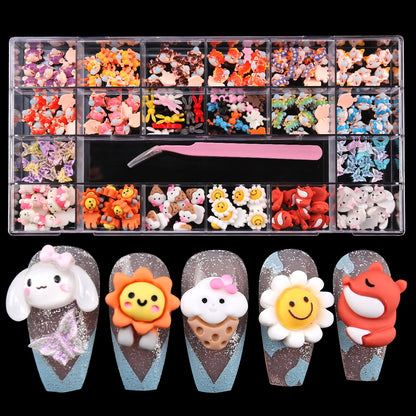 Cartoon resin accessories 21 cells sample set