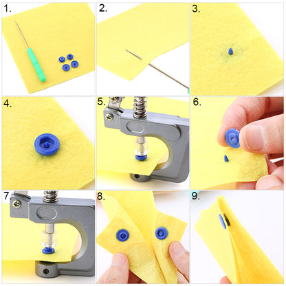 Color plastic press button machine press nail fabric clip press samples