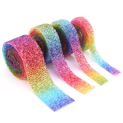 Rainbow Rhinestone Tape Sample