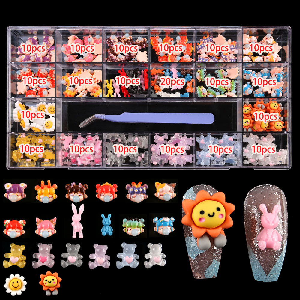 Cartoon resin accessories 21 cells sample set