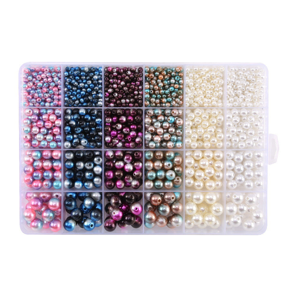 4mm-10mm 24-grid mermaid gradient illusion perforated pearl sample set