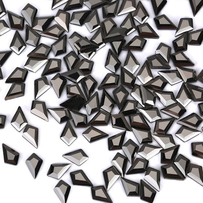 Flat bottom glass shaped rhinestone sample mine black mixed size 50pcs/bag