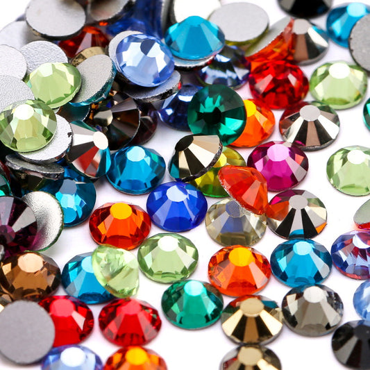 Flat bottom glass rhinestone sample 1440pcs mixed color