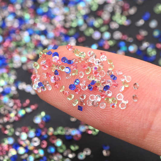 Pointed bottom artificial crystal rhinestone sample