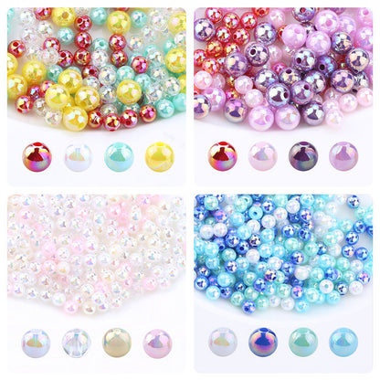 4mm-10mm 24-grid mermaid gradient illusion perforated pearl sample set