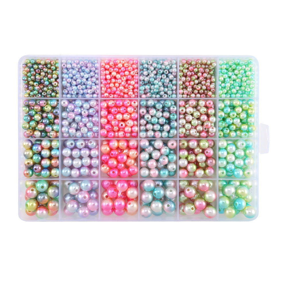 4mm-10mm 24-grid mermaid gradient illusion perforated pearl sample set