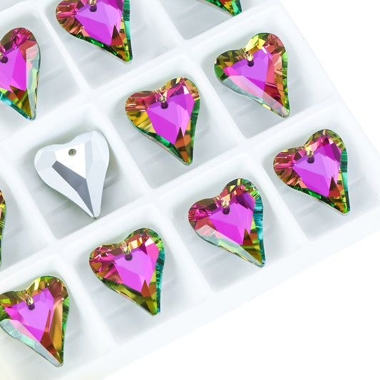 Sample Pointed Heart Shaped Glass Pendant