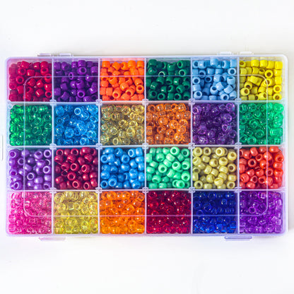 6X9 Color Plastic Pony Beads Box Sample