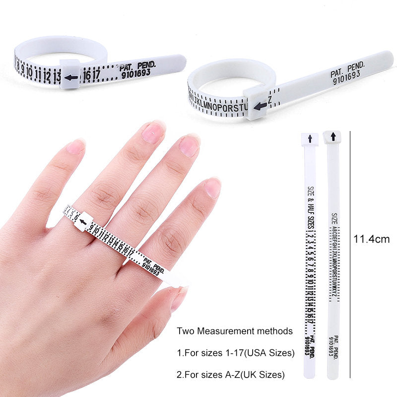 US UK Ring Sizer Measuring Tool Set Aluminum Ring Mandrel with Finger Gauges Metal Ring Sizer Tool Set For Jewelry Making DIY